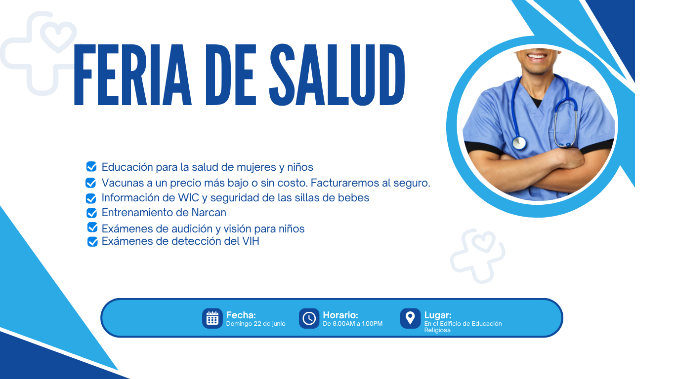 Blue and White Modern Health Fair Instagram Feed Ad (Website)