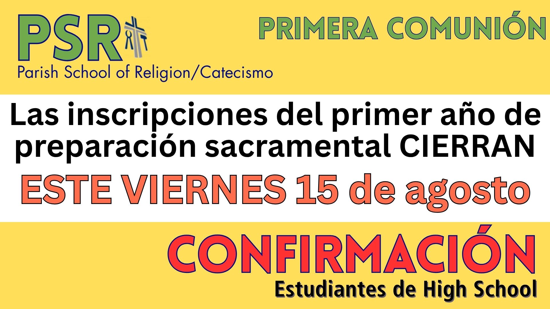 PSRConfirmation registration Closing Spanish