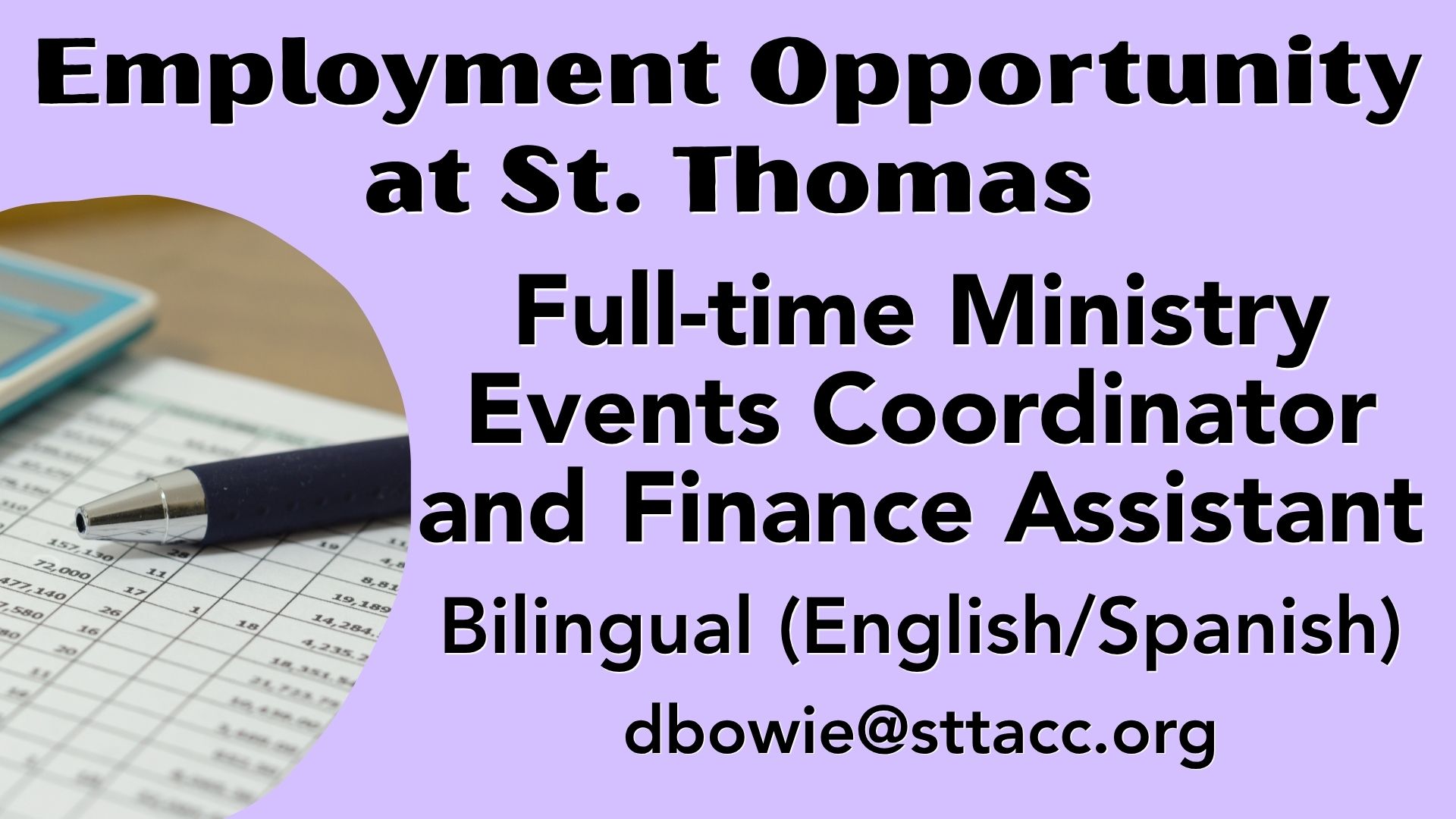 Employment Events Coordinator and Finance
